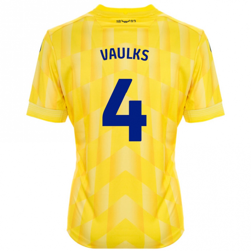 Hombre Fútbol Camiseta Will Vaulks #4 Amarillo 1ª Equipación 2024/25 México