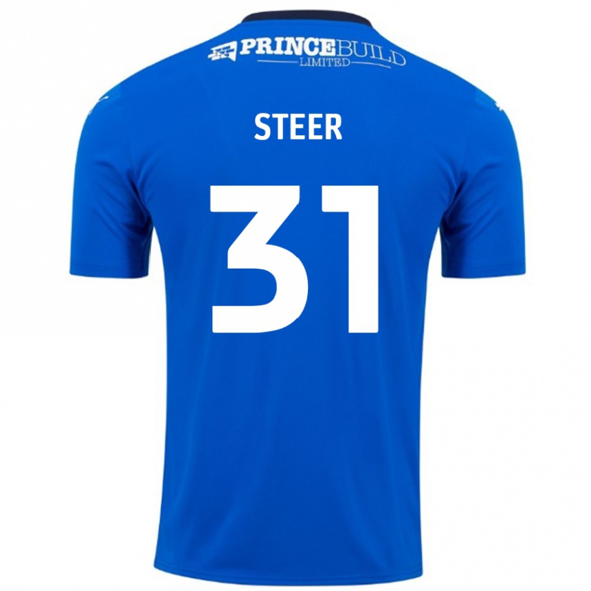 Hombre Fútbol Camiseta Jed Steer #31 Azul Blanco 1ª Equipación 2024/25 México