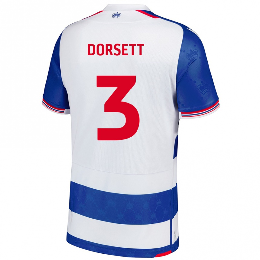 Hombre Fútbol Camiseta Jeriel Dorsett #3 Azul Blanco 1ª Equipación 2024/25 México