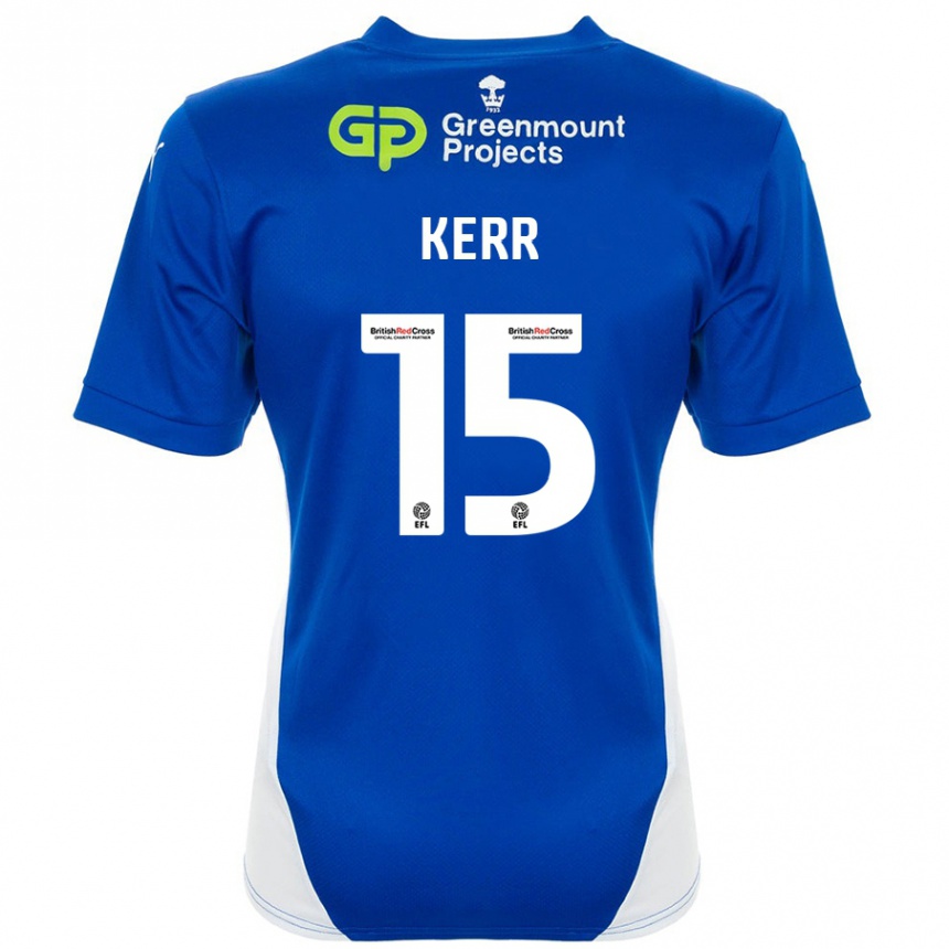 Hombre Fútbol Camiseta Jason Kerr #15 Azul Blanco 1ª Equipación 2024/25 México