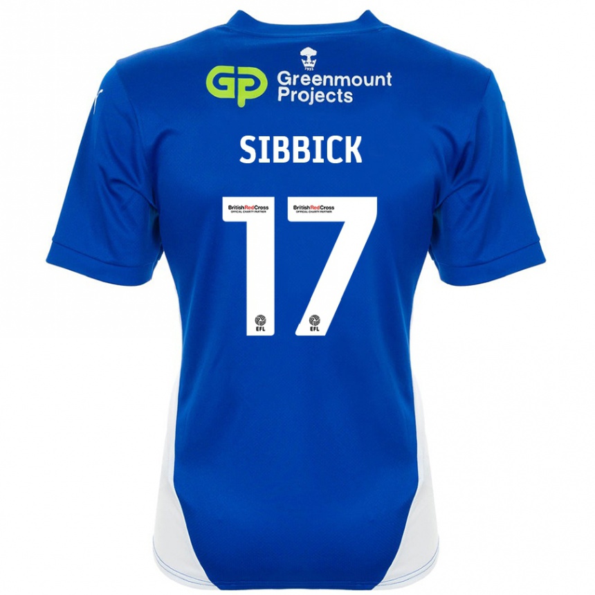 Hombre Fútbol Camiseta Toby Sibbick #17 Azul Blanco 1ª Equipación 2024/25 México