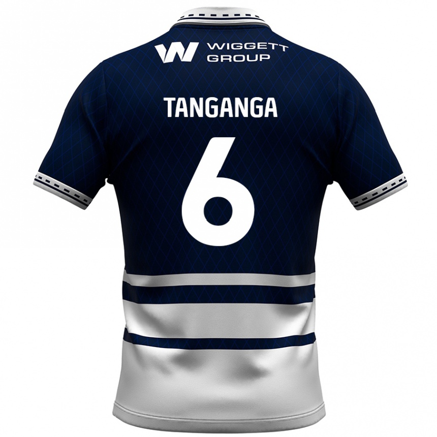 Hombre Fútbol Camiseta Japhet Tanganga #6 Azul Marino Blanco 1ª Equipación 2024/25 México