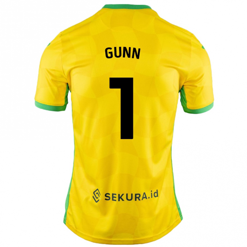 Hombre Fútbol Camiseta Angus Gunn #1 Amarillo Verde 1ª Equipación 2024/25 México