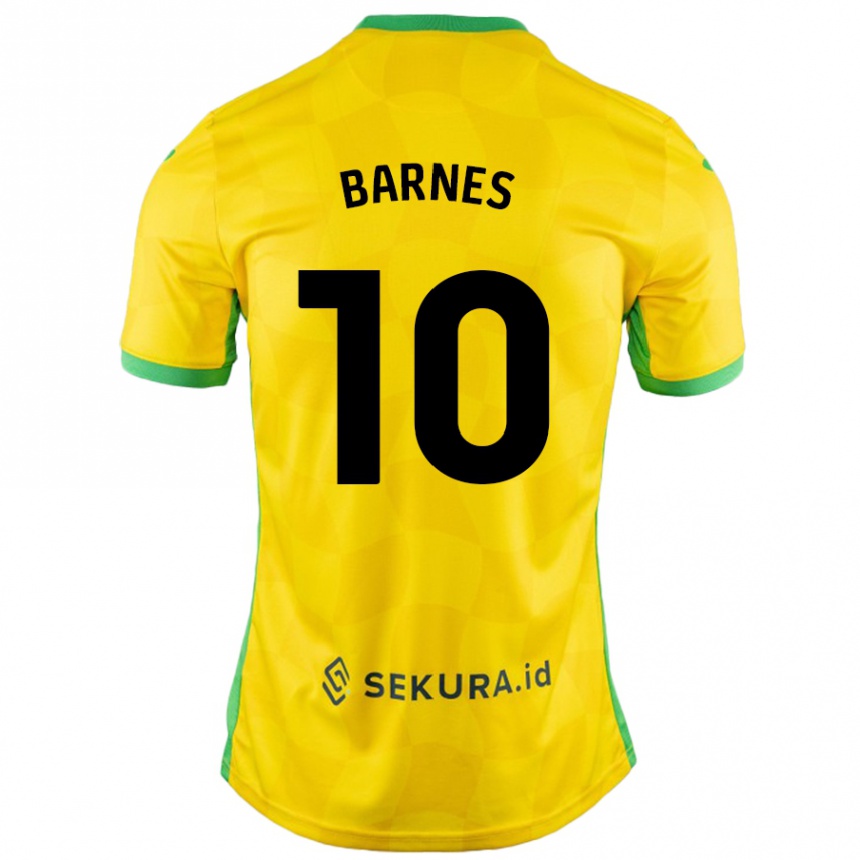 Hombre Fútbol Camiseta Ashley Barnes #10 Amarillo Verde 1ª Equipación 2024/25 México