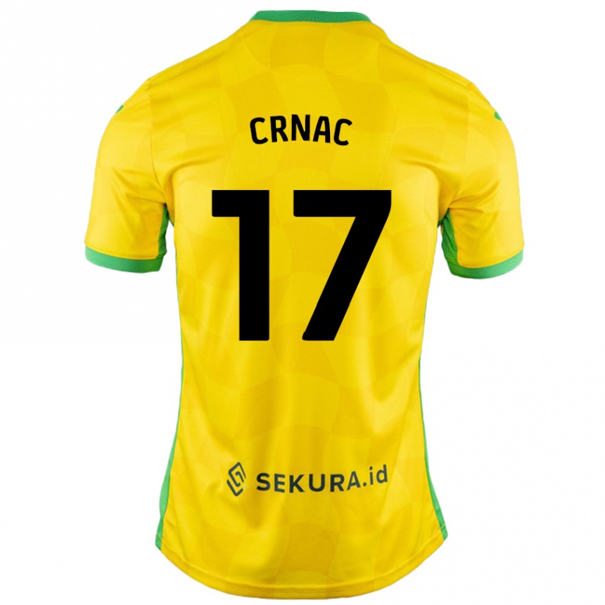 Hombre Fútbol Camiseta Ante Crnac #17 Amarillo Verde 1ª Equipación 2024/25 México