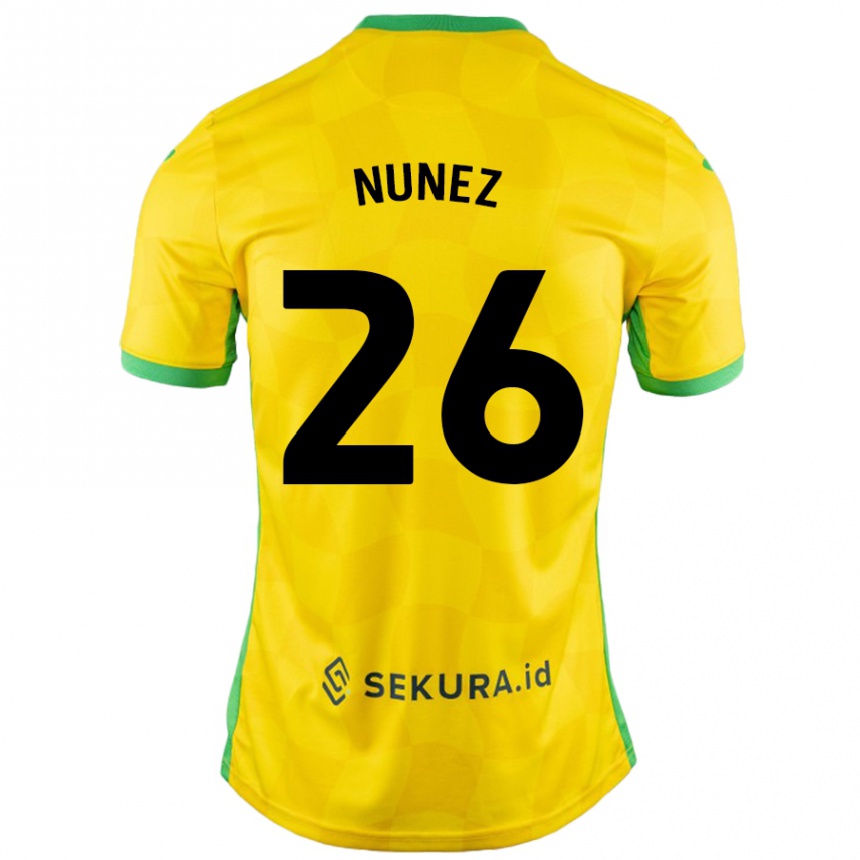 Hombre Fútbol Camiseta Marcelino Núñez #26 Amarillo Verde 1ª Equipación 2024/25 México