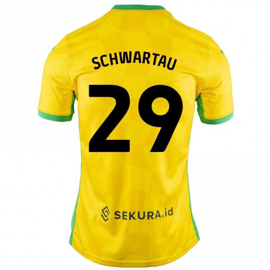 Hombre Fútbol Camiseta Oscar Schwartau #29 Amarillo Verde 1ª Equipación 2024/25 México