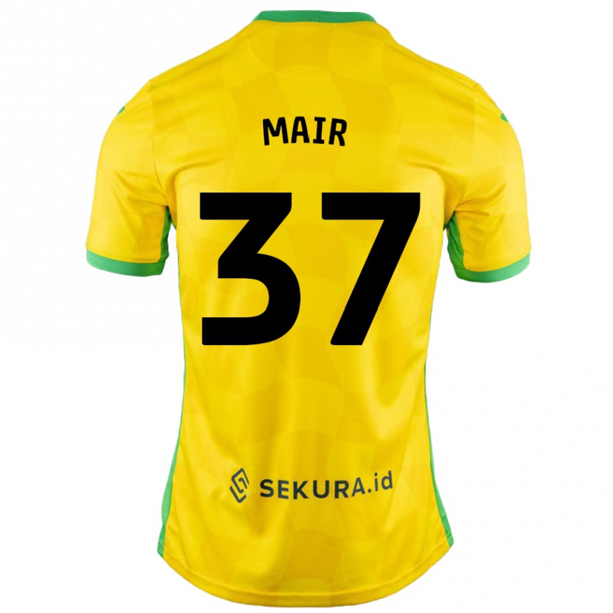 Hombre Fútbol Camiseta Archie Mair #37 Amarillo Verde 1ª Equipación 2024/25 México