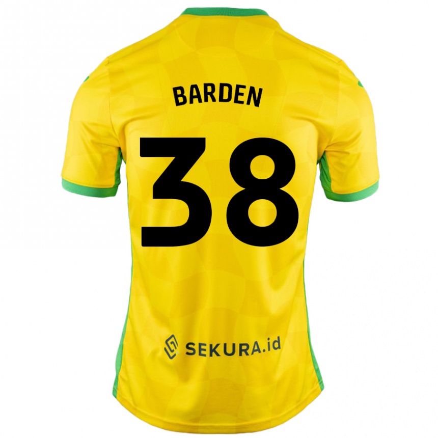 Hombre Fútbol Camiseta Daniel Barden #38 Amarillo Verde 1ª Equipación 2024/25 México