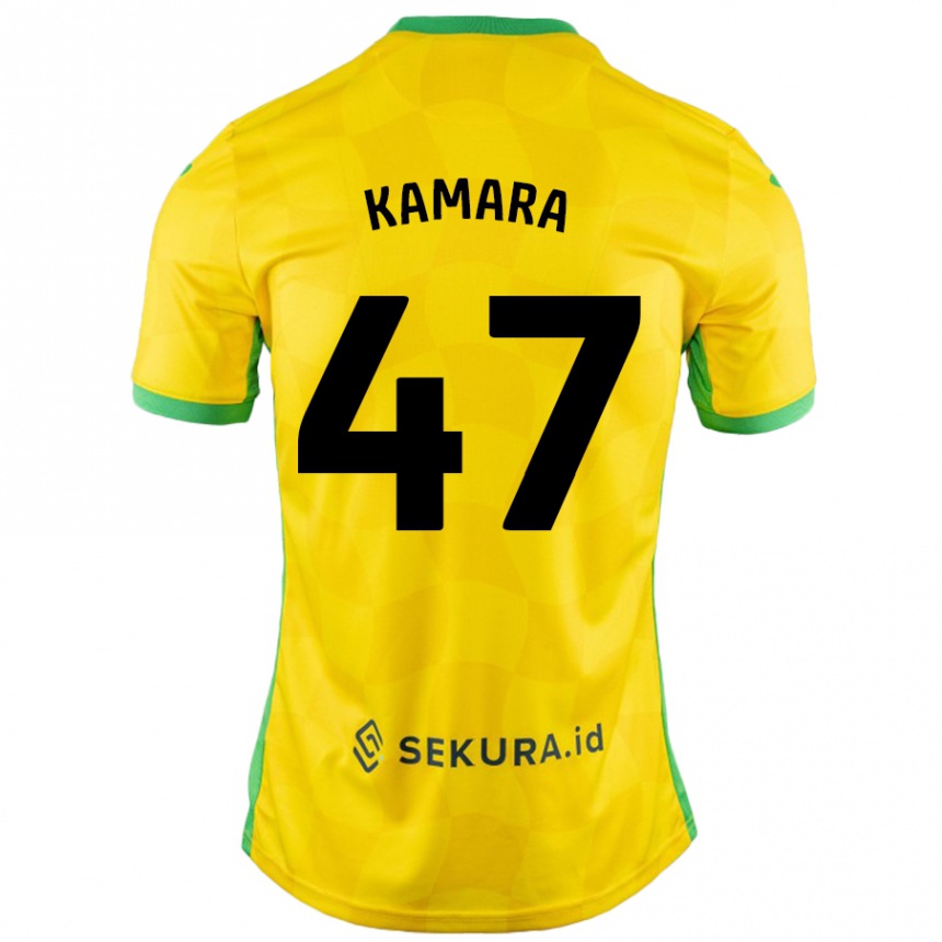 Hombre Fútbol Camiseta Abu Kamara #47 Amarillo Verde 1ª Equipación 2024/25 México