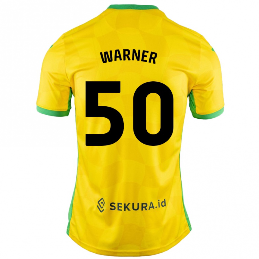 Hombre Fútbol Camiseta Jaden Warner #50 Amarillo Verde 1ª Equipación 2024/25 México