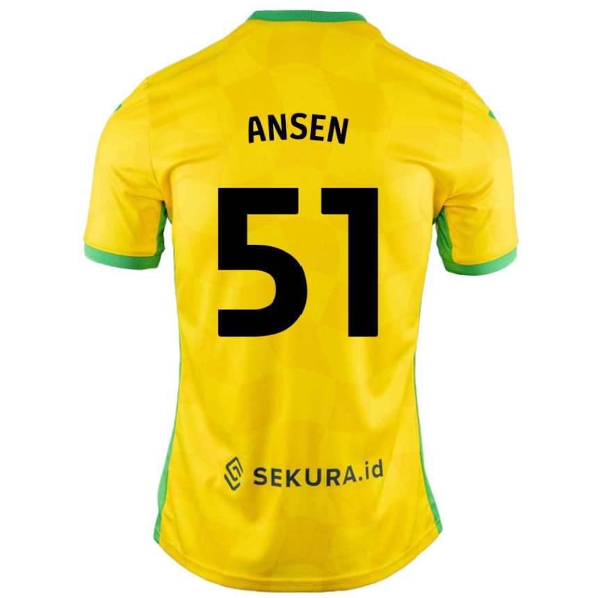 Hombre Fútbol Camiseta Caleb Ansen #51 Amarillo Verde 1ª Equipación 2024/25 México