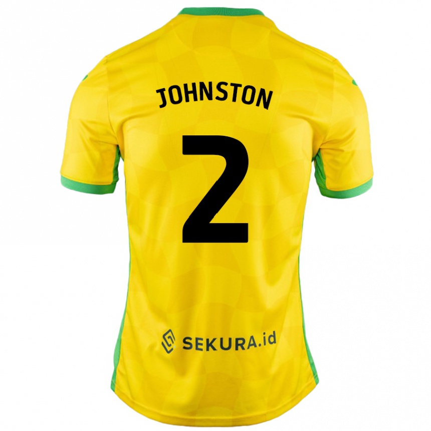 Hombre Fútbol Camiseta Chardonnay Johnston #2 Amarillo Verde 1ª Equipación 2024/25 México