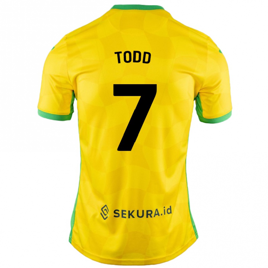 Hombre Fútbol Camiseta Megan Todd #7 Amarillo Verde 1ª Equipación 2024/25 México