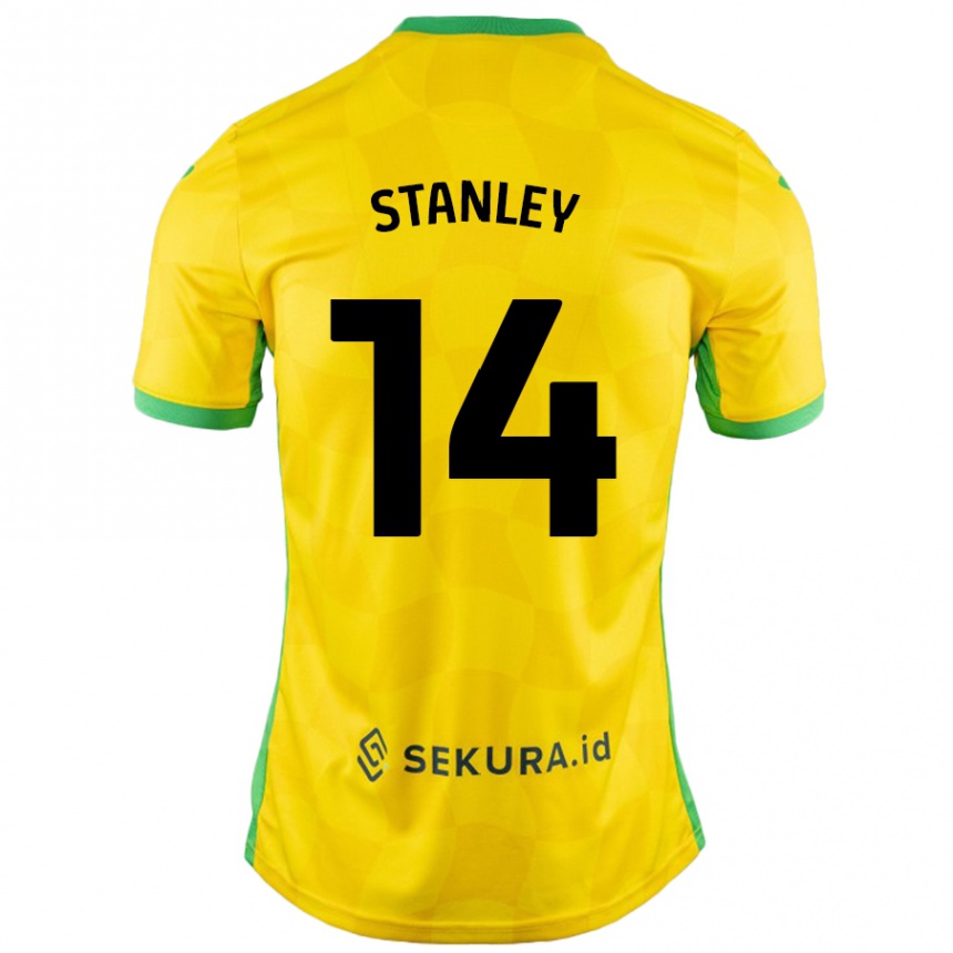 Hombre Fútbol Camiseta Kathryn Stanley #14 Amarillo Verde 1ª Equipación 2024/25 México