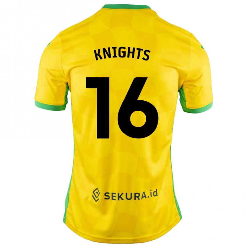 Hombre Fútbol Camiseta Katie Knights #16 Amarillo Verde 1ª Equipación 2024/25 México