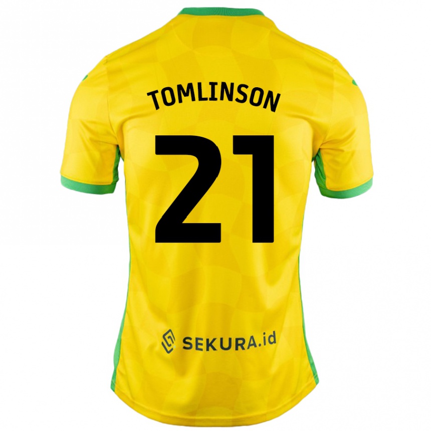 Hombre Fútbol Camiseta Lauren Tomlinson #21 Amarillo Verde 1ª Equipación 2024/25 México