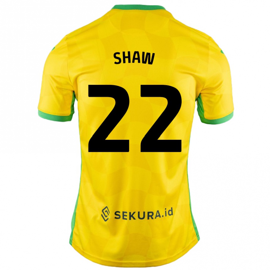 Hombre Fútbol Camiseta Shannon Shaw #22 Amarillo Verde 1ª Equipación 2024/25 México