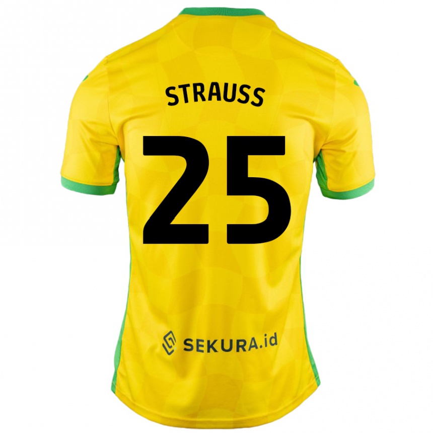 Hombre Fútbol Camiseta Hope Strauss #25 Amarillo Verde 1ª Equipación 2024/25 México