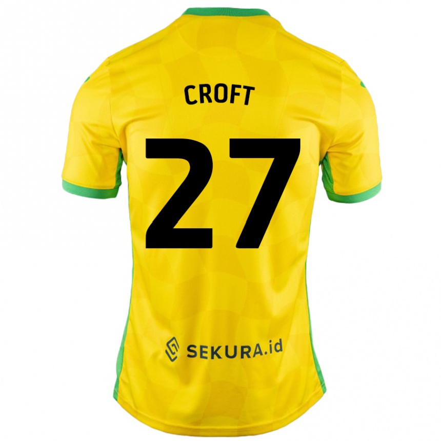 Hombre Fútbol Camiseta Mary Croft #27 Amarillo Verde 1ª Equipación 2024/25 México