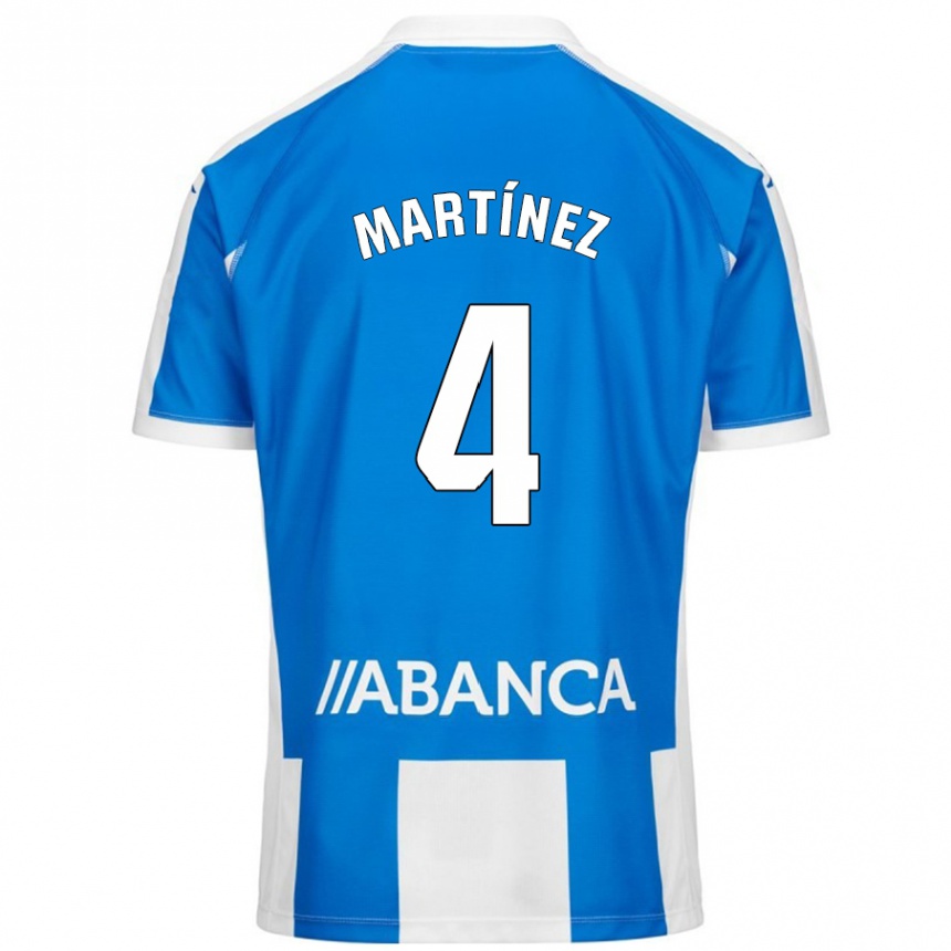 Hombre Fútbol Camiseta Pablo Martínez #4 Azul Blanco 1ª Equipación 2024/25 México