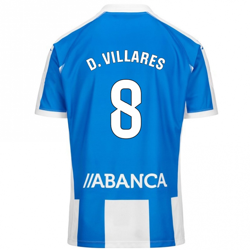 Hombre Fútbol Camiseta Diego Villares #8 Azul Blanco 1ª Equipación 2024/25 México