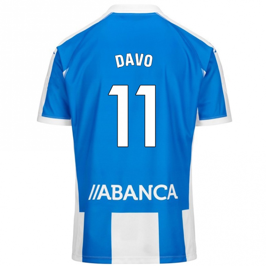 Hombre Fútbol Camiseta Davo #11 Azul Blanco 1ª Equipación 2024/25 México