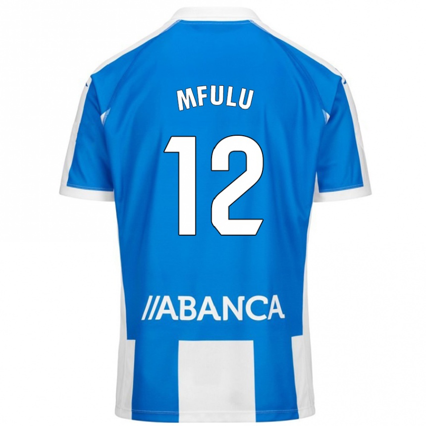 Hombre Fútbol Camiseta Nuke Mfulu #12 Azul Blanco 1ª Equipación 2024/25 México