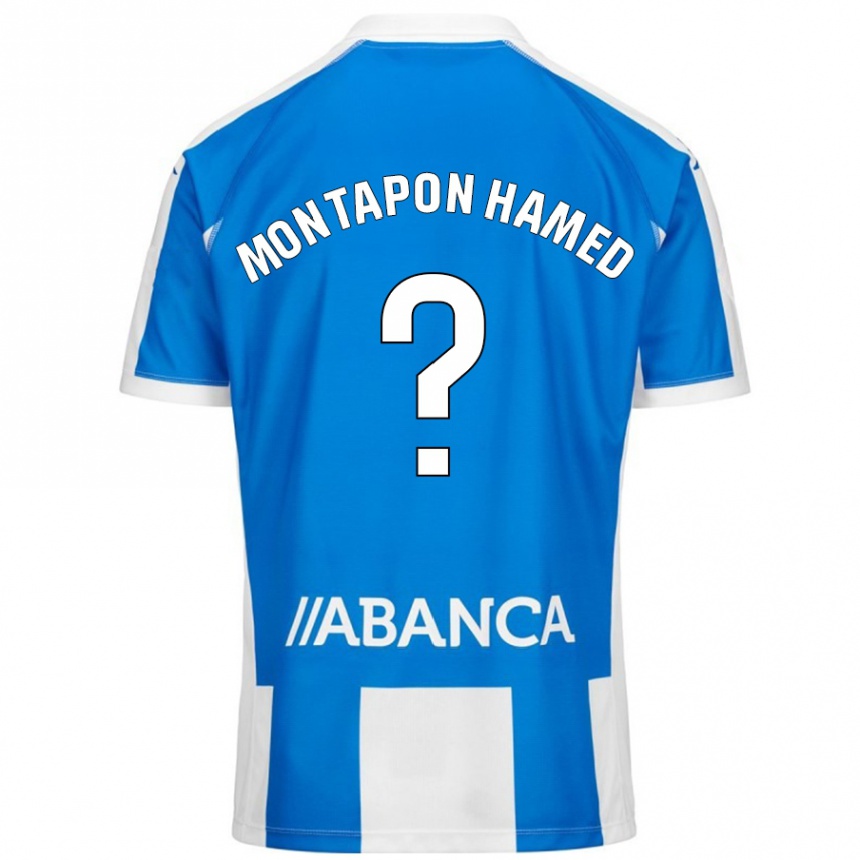 Hombre Fútbol Camiseta Fadil Montapon Hamed #0 Azul Blanco 1ª Equipación 2024/25 México