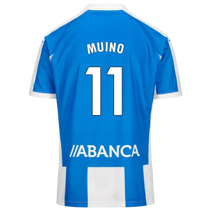 Hombre Fútbol Camiseta Rosalía Muiño #11 Azul Blanco 1ª Equipación 2024/25 México