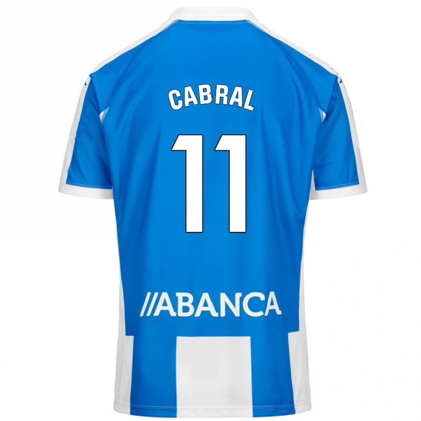 Hombre Fútbol Camiseta Millene Cabral #11 Azul Blanco 1ª Equipación 2024/25 México