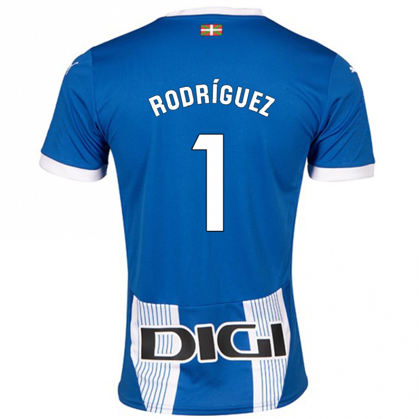 Hombre Fútbol Camiseta Adrián Rodríguez #1 Azul 1ª Equipación 2024/25 México