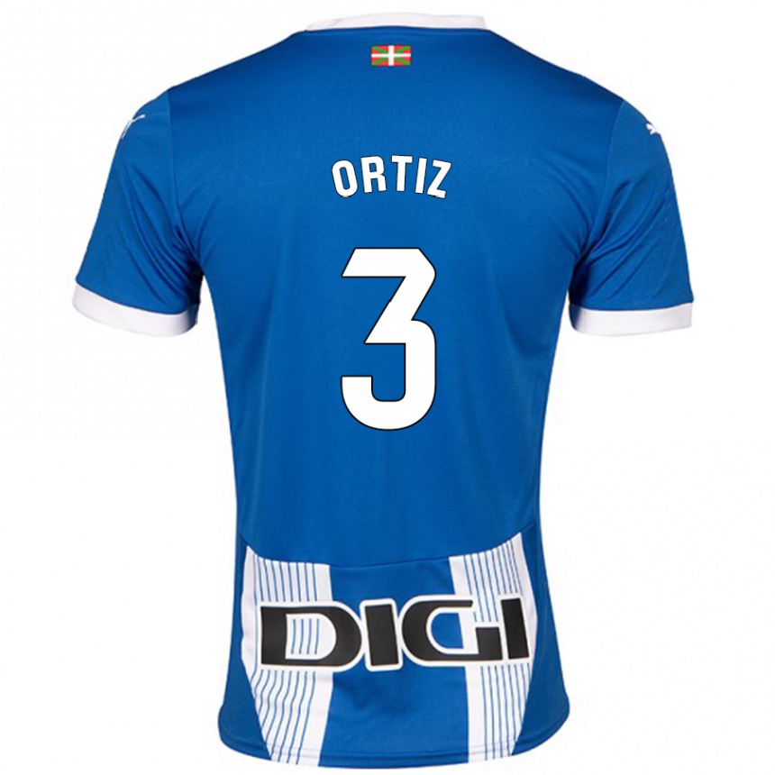 Hombre Fútbol Camiseta Eneko Ortiz #3 Azul 1ª Equipación 2024/25 México