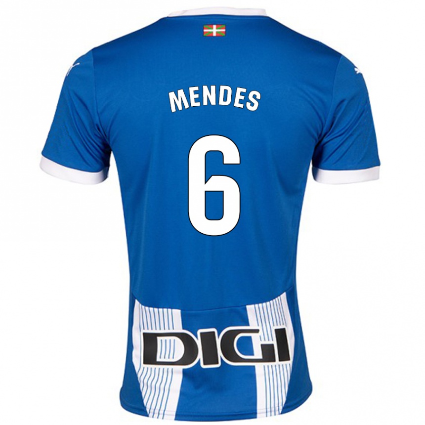 Hombre Fútbol Camiseta Tomás Mendes #6 Azul 1ª Equipación 2024/25 México