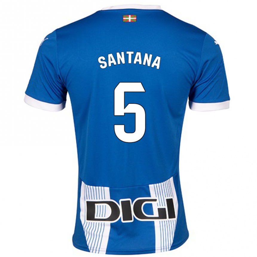 Hombre Fútbol Camiseta Vanesa Santana #5 Azul 1ª Equipación 2024/25 México