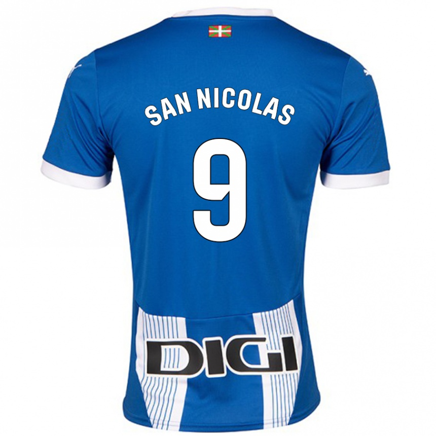 Hombre Fútbol Camiseta Olga San Nicolás #9 Azul 1ª Equipación 2024/25 México