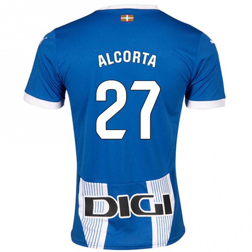 Hombre Fútbol Camiseta Alaitz Alcorta #27 Azul 1ª Equipación 2024/25 México