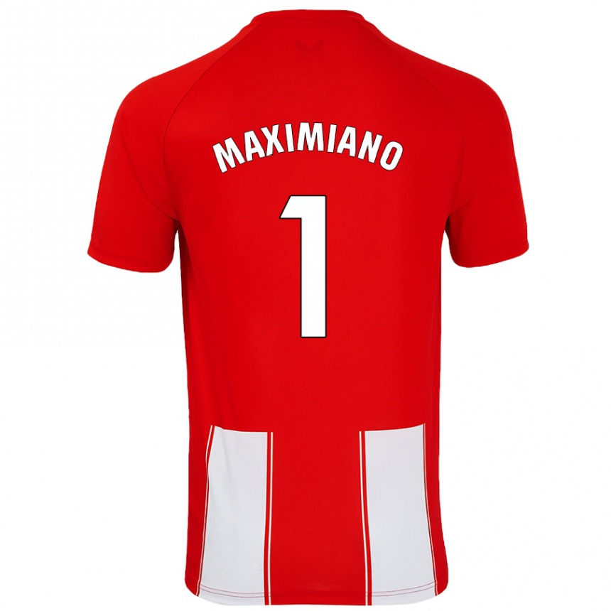 Hombre Fútbol Camiseta Luís Maximiano #1 Rojo Blanco 1ª Equipación 2024/25 México