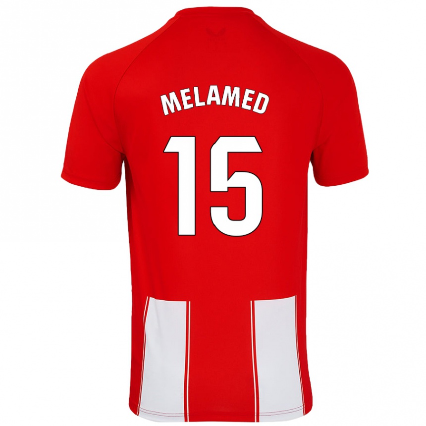 Hombre Fútbol Camiseta Nico Melamed #15 Rojo Blanco 1ª Equipación 2024/25 México