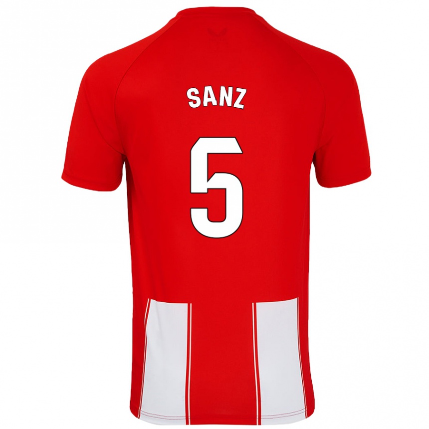 Hombre Fútbol Camiseta Paco Sanz #5 Rojo Blanco 1ª Equipación 2024/25 México