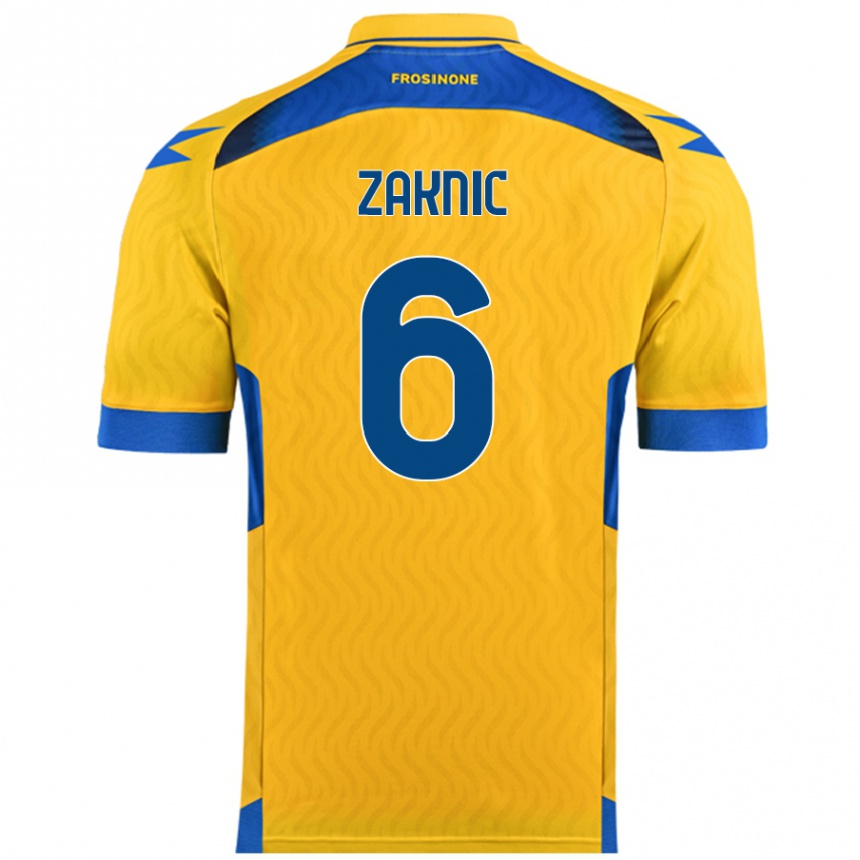 Hombre Fútbol Camiseta Lazar Zaknic #6 Amarillo 1ª Equipación 2024/25 México