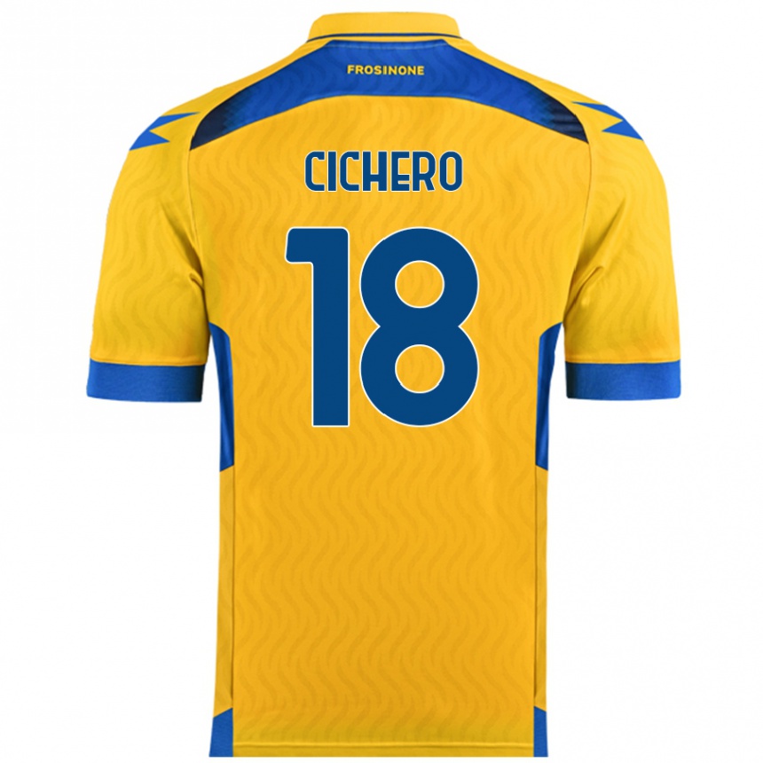 Hombre Fútbol Camiseta Alejandro Cichero #18 Amarillo 1ª Equipación 2024/25 México