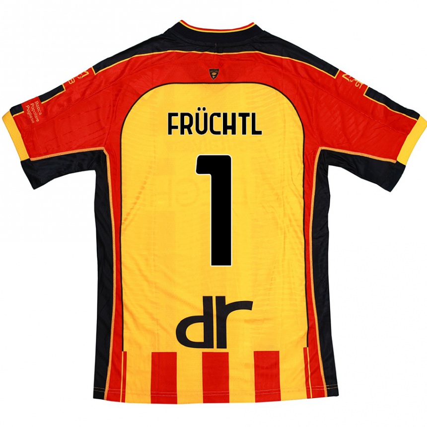 Hombre Fútbol Camiseta Christian Früchtl #1 Amarillo Rojo 1ª Equipación 2024/25 México