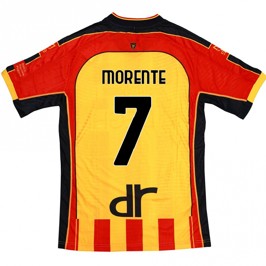 Hombre Fútbol Camiseta Tete Morente #7 Amarillo Rojo 1ª Equipación 2024/25 México