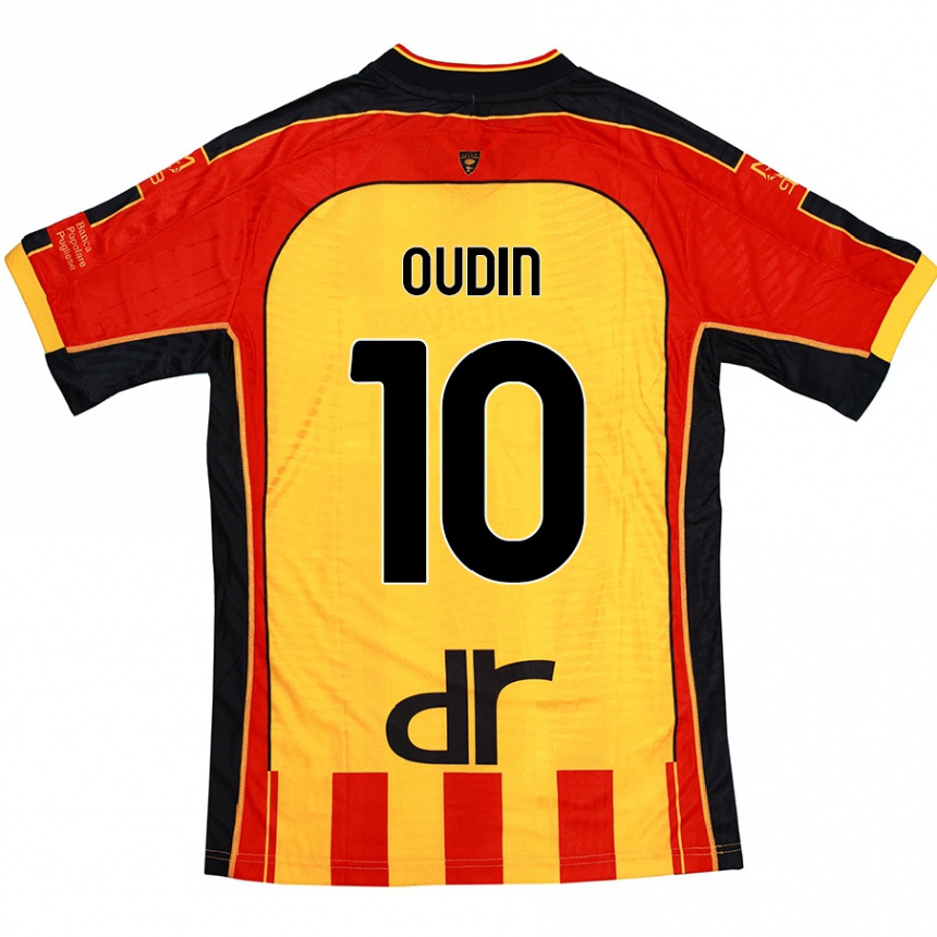 Hombre Fútbol Camiseta Rémi Oudin #10 Amarillo Rojo 1ª Equipación 2024/25 México