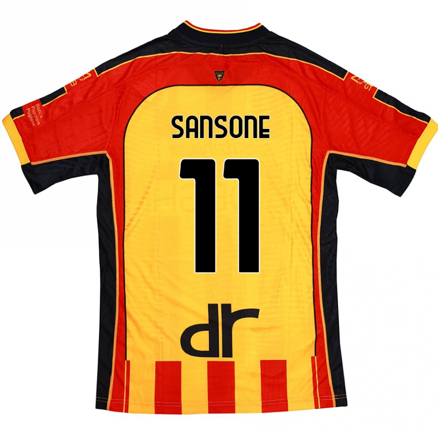 Hombre Fútbol Camiseta Nicola Sansone #11 Amarillo Rojo 1ª Equipación 2024/25 México