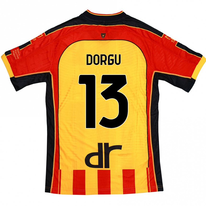 Hombre Fútbol Camiseta Patrick Dorgu #13 Amarillo Rojo 1ª Equipación 2024/25 México