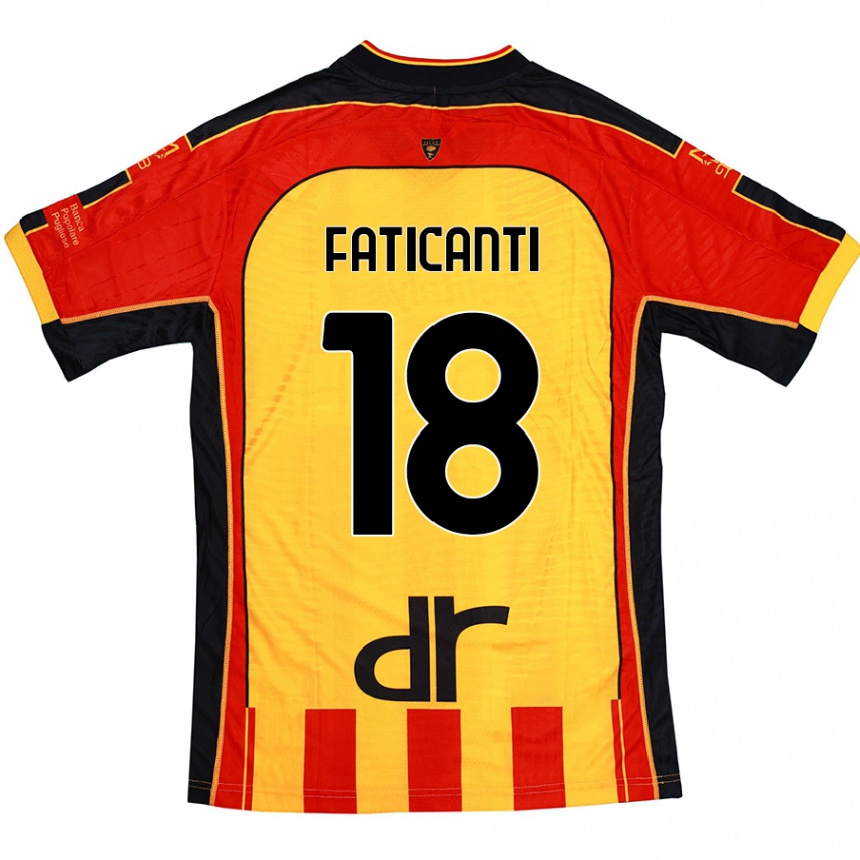 Hombre Fútbol Camiseta Giacomo Faticanti #18 Amarillo Rojo 1ª Equipación 2024/25 México