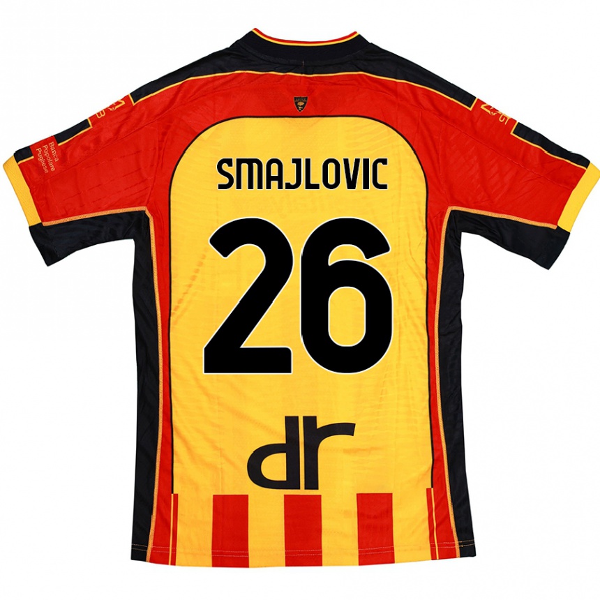 Hombre Fútbol Camiseta Zinedin Smajlovic #26 Amarillo Rojo 1ª Equipación 2024/25 México