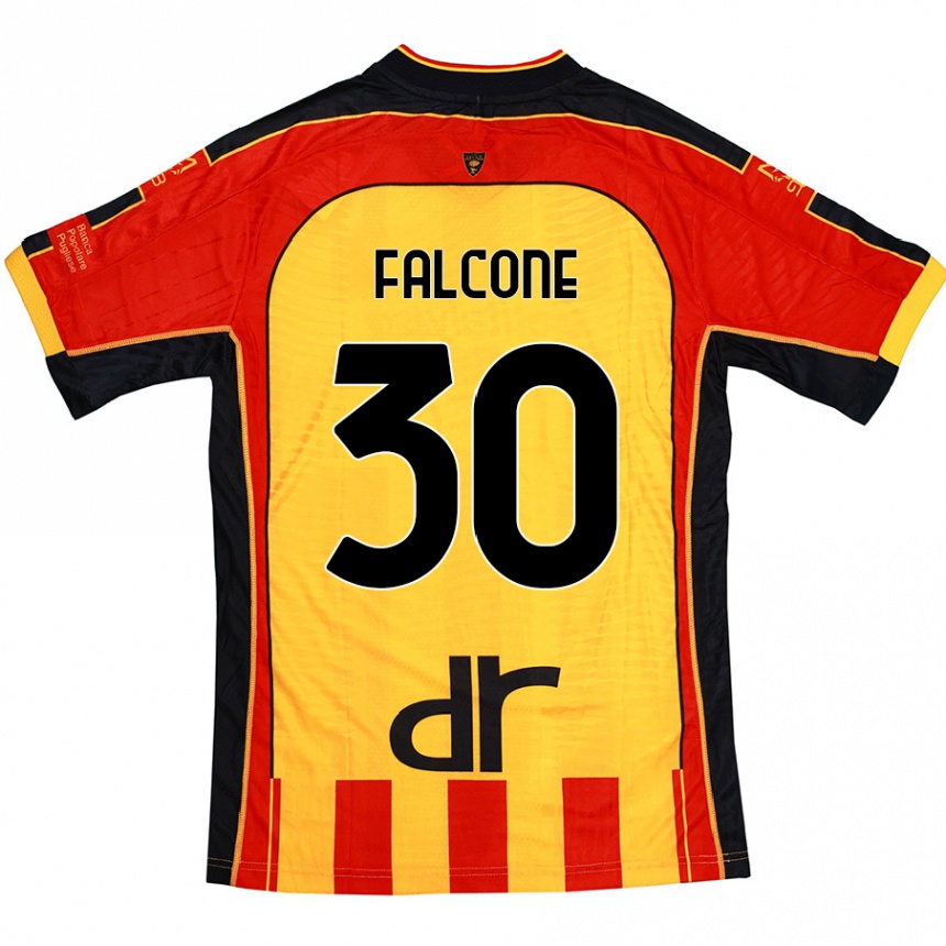 Hombre Fútbol Camiseta Wladimiro Falcone #30 Amarillo Rojo 1ª Equipación 2024/25 México